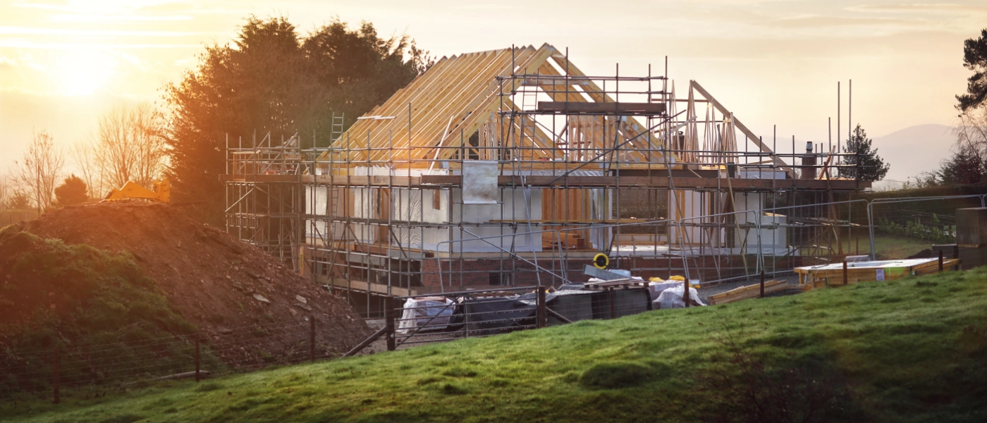 A house in the middle of being built