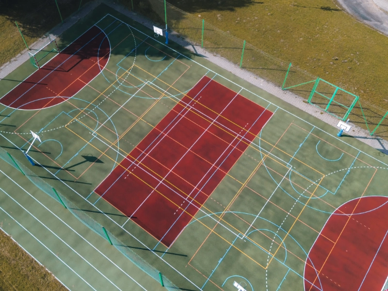 A multi-sport court from above