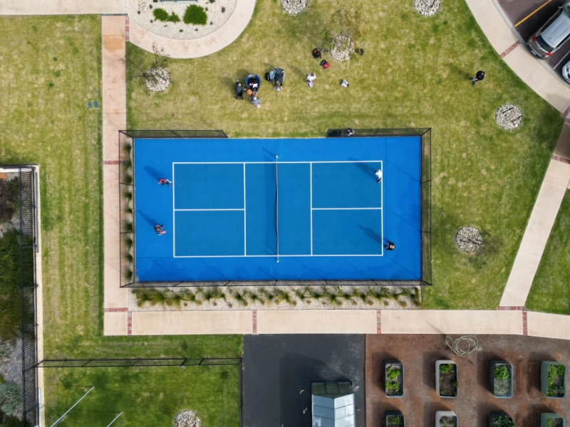 A pickleball court